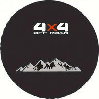 4X4 Off Road Mountain Spare Tire Cover Durable Polyester Protector for SUV Truck Trailer 14inch white