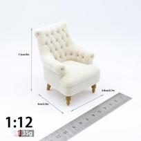 Mini Single Sofa 1Pcs 112 120 125 130 Scale Flocked Armchair Dollhouse Furniture for Living Room Decor
