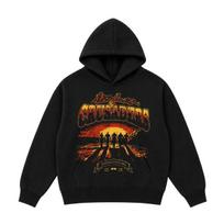 Anime JoJo Graphic Hoodies Vintage Retro Print Oversized Pullover Men Women Hip Hop Y2K Street Style Fans Merch Sweatshirts S black
