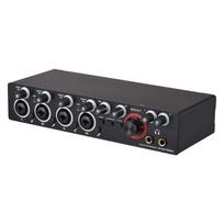 4-channel recording sound card with driver audio interface, 2 inputs and 2 outputs USB sound card, 24-bit/192kHz, 48V phantom power, suitable