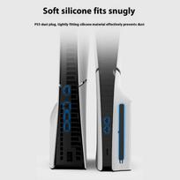 8 vnt./komplektas Šoninis apsaugos nuo dulkių tinklelis PVC+Silikonas Apsaugantis nuo dulkių tinklas su dulkių kamšteliais, skirtas Ps 5 Slim Diskinis ir Skaitmeninis leidimas, Ps5 Slim konsolei gray
