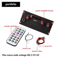 DC 3.7V-5V 10W Amplifier MP3 Decoder Board 6.5mm Microphone Bluetooth-compatible  Handsfree Car MP3 Player