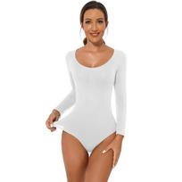 Women's Long Sleeve Body Shaper Control Thong Bodysuit Shaping Strong Shaping Breathable Materials S balta
