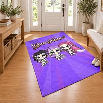Kpop demon hunters Custom Name Personalized Rug Non‑Slip Doormat Floor Carpet Housewarming Birthday Gift for Family Friends 40cmx60cm