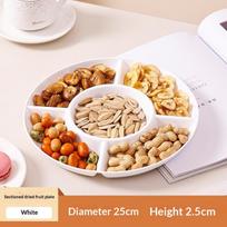 Food Grade Plastic Divided Snack Serving Tray 5 Compartments Center Dip Holder For Home Parties Movie Nights Family Gatherings balta