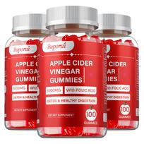 Apple cider vinegar gummies, containing 1000 mg of apple cider vinegar, a mixture of vitamin B6 and vitamin B12, easily absorbed. 100*3