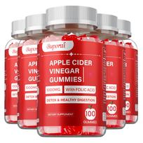 Apple cider vinegar gummies, containing 1000 mg of apple cider vinegar, a mixture of vitamin B6 and vitamin B12, easily absorbed. 100*5