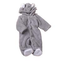 Hooded Baby Jumpsuits Long Sleeve Newborn Onesie Cartoon Infant Rompers  Pajamas pilka