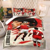 Retro Legend No.7 Striker Digital Print Comforter Set Microfiber Bedding Set with Pillowcase For Teen Adult Bedroom Dorm Decor 229x259cm3pcs