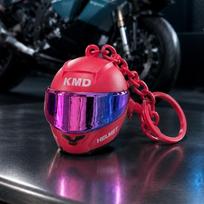 Multi-functional Motorcycle Helmet Keychain Light Up Mini Helmet Keychain  For Motorcycle Lovers Non Luminous Red red