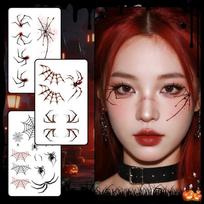 Make Up Joker Face Tattoo Sticker Art Spider Web Tattoo Sticker  Halloween Set D-3 Sheets