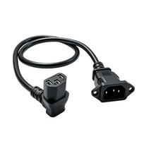 Rack Cabinet Power Extension Cable, C14 to C13 Panel Mount Inlet, 60 cm Cord for Fixed Power Access Routing Use