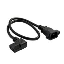 Rack Cabinet Power Extension Cable, C14 to C13 Panel Mount Inlet, 60 cm Cord for Fixed Power Access Routing Use