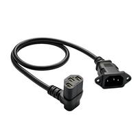 Rack Cabinet Power Extension Cable, C14 to C13 Panel Mount Inlet, 60 cm Cord for Fixed Power Access Routing Use