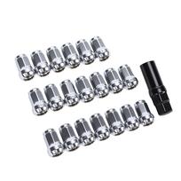 M12x1.5 Wheel Lug Nuts 0.79 Inch 7 Point Conical Seat 60 Degree Chrome Closed End Anti Theft Lug Nuts Set gray