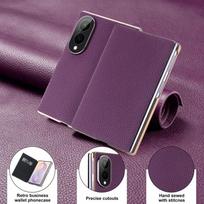 Leather Case Z Fold8 Magnetic Card Holder Gold Plated Edge Shockproof Samsung Galaxy Z Fold8 violetinė