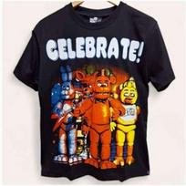 Reprint Five Night At Freddy's - Celebrate! black short sleeve T shirt 140 brown