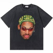 Washed Vintage The Worm Dennis Rodman I'm Back T-shirt Men Women Fashion Hip Hop Oversized T Shirts Male Rock Retro Streetwear 2XL brown