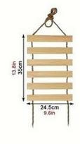 2-in-1 Cat Ladder and Bridge, Wooden Hanging Climbing Step with Jute Rope for Indoor Cat Wall Shelf