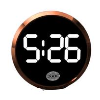 Mini Digital Clock LED Time Display LED Electronic Watch Auto Ornament Luminous Car Clock  Student Rose Gold - White