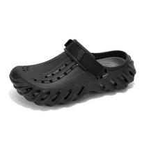 Clogs Wear‑Resistant Non‑Slip House Shoes, Cushion Heel Flat Eva Footbed Slippers, Toe Plush Ventilated Thick Sole Men'S Summer 43 black