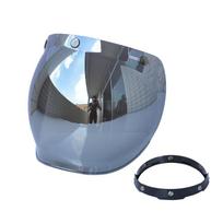 Retro Harley Bubble Visor Motorcycle Helmet Sun Shield sidabras