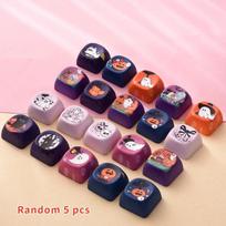 Halloween Pumpkin Ghost Printed Keycaps 5/10PCS Custom DIY Keycaps for Mechanical Gaming Keyboard Accessory 5PCS