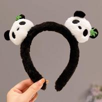 Cute Panda Headband Zoo Hair Clip Plush Doll Hair Hoop Funny Cartoon Hair Band  Daily Style 1 white