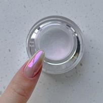 Glossy Moonlight Mirror Nail Powder White Aurora Chrome Dust Shiny Pearl Rubbing Powder Metallic Silver Effect  Moonlight Powder