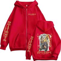 Japanese Anime Death Note Misa Amane Zipper Hoodies Men Women Clothing Fashion Casual Loose Zip Up Hooded Sweatshirt Jacket Coat M
