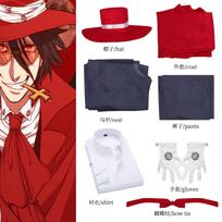 Alucard Full Cosplay Outfit, Hellsing Ultimate Vampire Stage Performance Costume XL blue