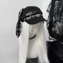 Rabbit Ears Gothic Subcultural Fashion Steampunk Spicy Girl Women Punk Detachable Baseball Cap Long Bunny Ear Beret Sun Hats One Size juoda