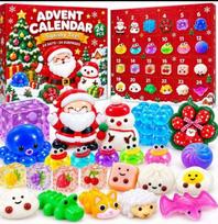 24 dienos Kalėdų atgalinės atskaitos advento kalendorius Fidget žaislas Squishy bandelė Streso mažinimo aklas dėžutės kalendorius JR20:33.5*23*6.5cm,,1100g