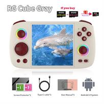 ANBERNIC RG CUBE Retro Handheld Game Console Video Player 3.95 Inch Screen WIFI Android 13 RGB Joystick8G+128G RGCube 512G PS2 pilka spalva