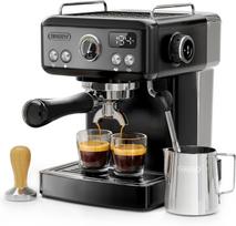 HIBREW H10-58mm Espresso Machine, Cappuccino Machine for Home, Stainless Steel Body with Milk Frother, Customizable Settings, with Smart Display