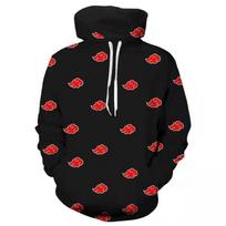 3D Anime Naruto su užtrauktuku Hoodie Akatsuki Cosplay Megztinis Jauniems Vyrams L black