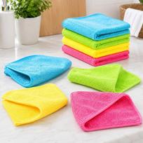 Microfiber Cleaning Cloth Dishwashing Cloth Household Rag Kitchen Bathroom Cleaning Towel Durable Absorbent Towel 5pcs