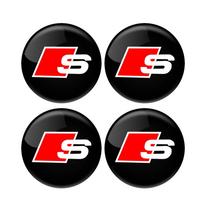 4 vnt. Metaliniai lipdukai ratų stebulės centrui, automobilio aksesuarai Audi A1 A2 A3 A4 A5 A6 A7 A8 Q1 Q2 Q3 Q4 Q5 Q6 Q7 Q8 TT B8 C6 B9 black