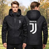Men Hooded Windbreaker Jacket Water Resistant Windproof Full Zip Outerwear, Casual Sports Printed Coat for Spring Autumn Outdoor Activities XL (75-85kg) juoda