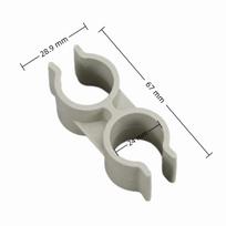 10Pcs 20/25/32mm Dual Pipe Clip Double-ended Tube Clips Twin Plastic Pipe Clamp  Water Pipe Support beige 25mm
