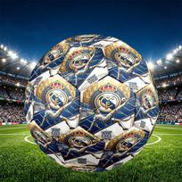 Real Madrid Football Print Size 5 Soccer Ball, PU Wear Resistant Football for Match Training and Daily Practice, Birthday Gift for Soccer Fans Size 5 gray