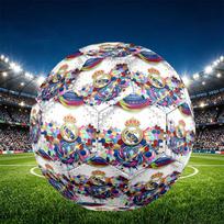 Real Madrid Football Print Size 5 Soccer Ball, PU Wear Resistant Football for Match Training and Daily Practice, Birthday Gift for Soccer Fans Size 5