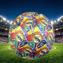 Real Madrid Football Print Size 5 Soccer Ball, PU Wear Resistant Football for Match Training and Daily Practice, Birthday Gift for Soccer Fans Size 5