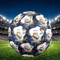 Real Madrid Football Print Size 5 Soccer Ball, PU Wear Resistant Football for Match Training and Daily Practice, Birthday Gift for Soccer Fans Size 5