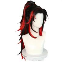 Anime Character Tsugikuni Yoriichi Wig and Kimono Adult Halloween Party Cosplay Costume XL black