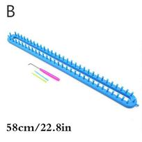 Plastic DIY Scarf Sock Hat Pompom Sewing Accessories Weaving Loom Weaving Tool Knitting Kit mėlyna