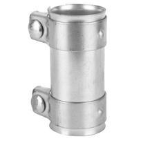 Exhaust Muffler Tube Connector Joiner Dual Clamp Sleeve 2in 51mm Automobile Accessory white