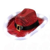 Large Christmas Cowboy Hat Plush Santa Claus Hat Simple Fisherman Hat  Christmas Decoration White Light brown