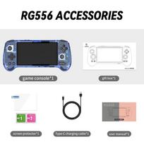 Anbernic RG556 Video Retro Game Console 64bit Android 13 System Unisoc T820 5.48-inch AMOLED Screen Hall Joystick Game Player mėlyna