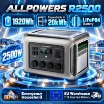 ALLPOWERS R2500 Portable Power Station 1920Wh Expandable to 20kWh LiFePO4 Battery 2500W Solar Generator for Emergency Household ALLPOWERS R2500-YY